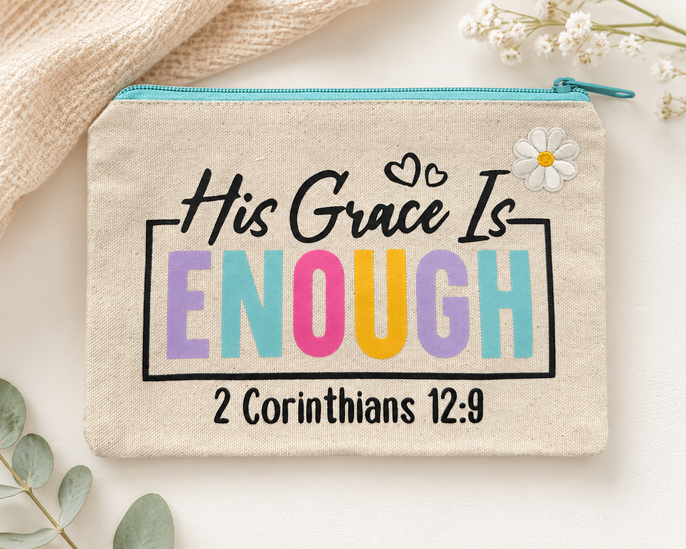 Jesus His Grace Is Enough Canvas Pouch