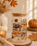 Fall & Football Glass Cup