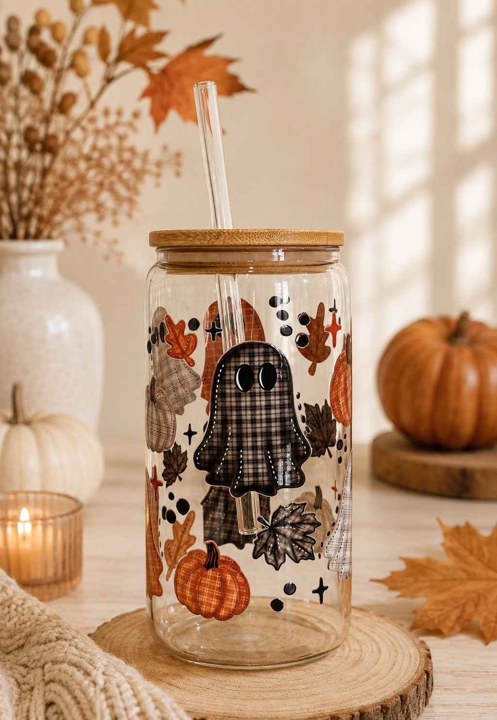 Flannel Ghost Glass Cup