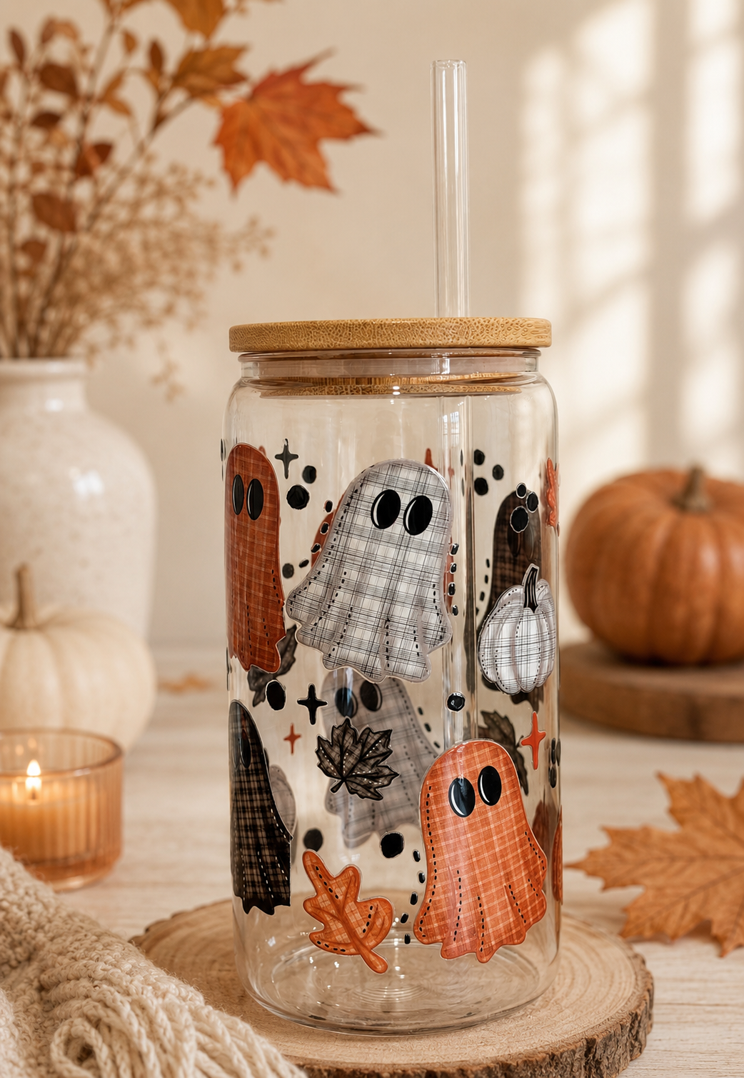 Flannel Ghost Glass Cup