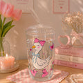 Goose Girly Floral Glass Cup