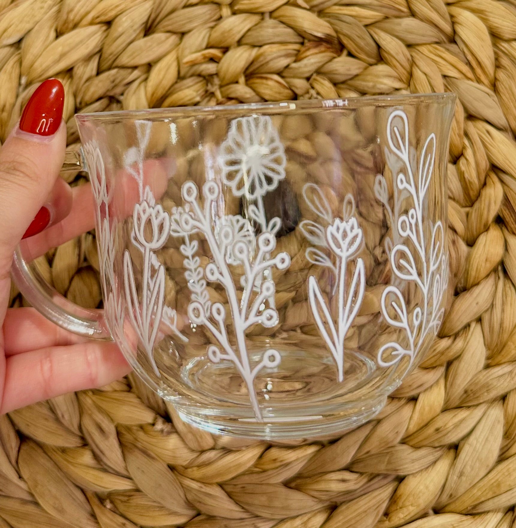 White Floral Coffee Mug
