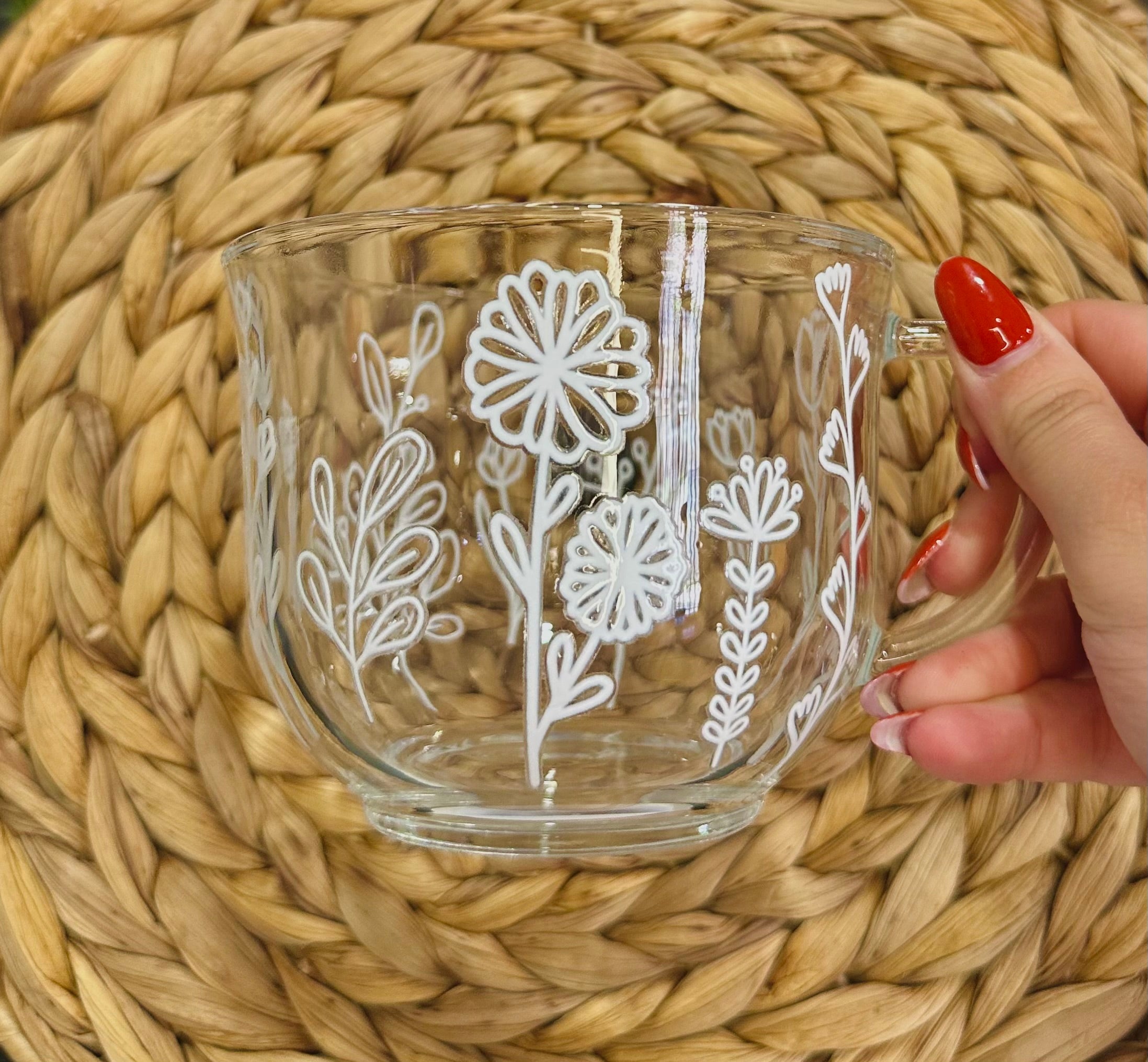 White Floral Coffee Mug