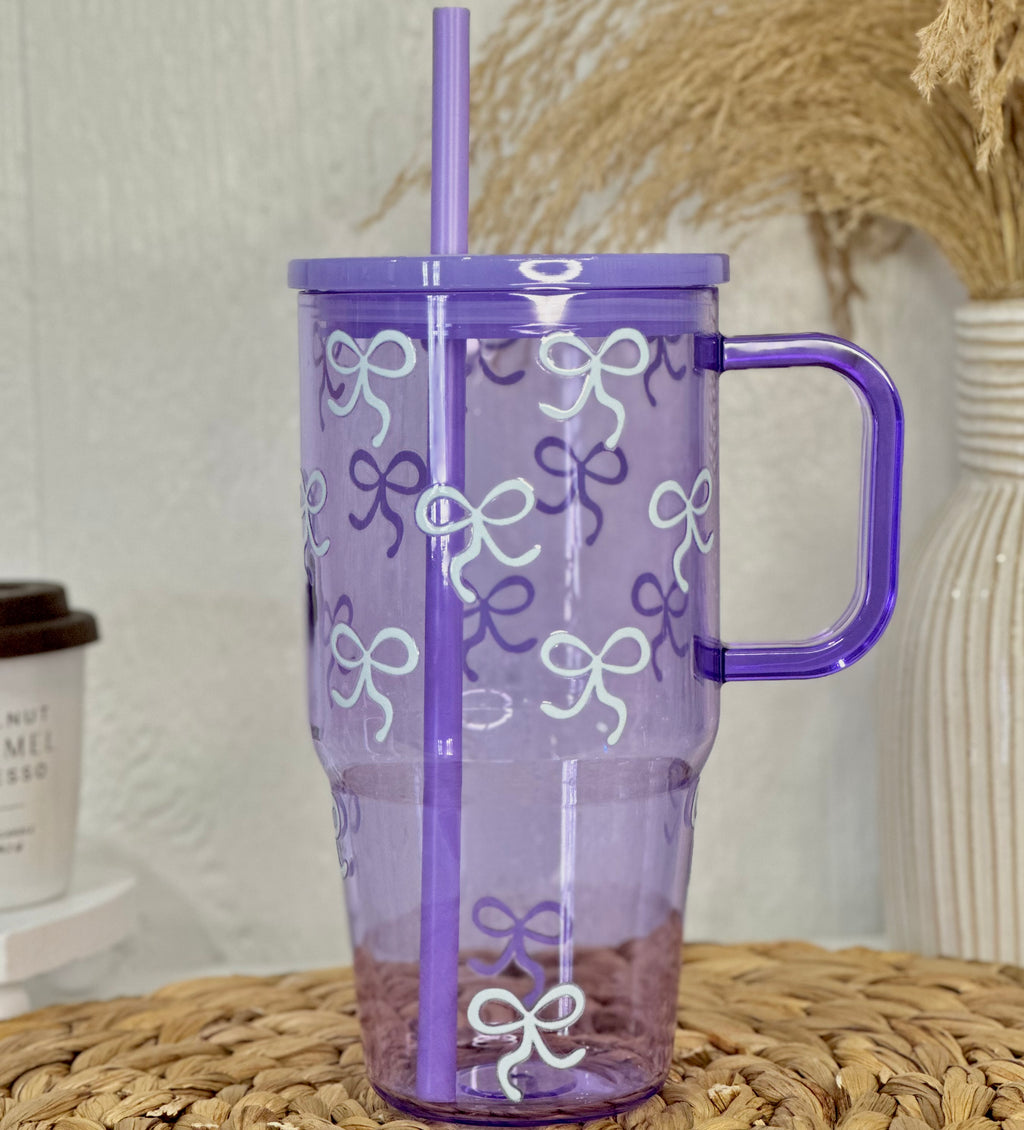 Coquette White Bows Plastic Cup