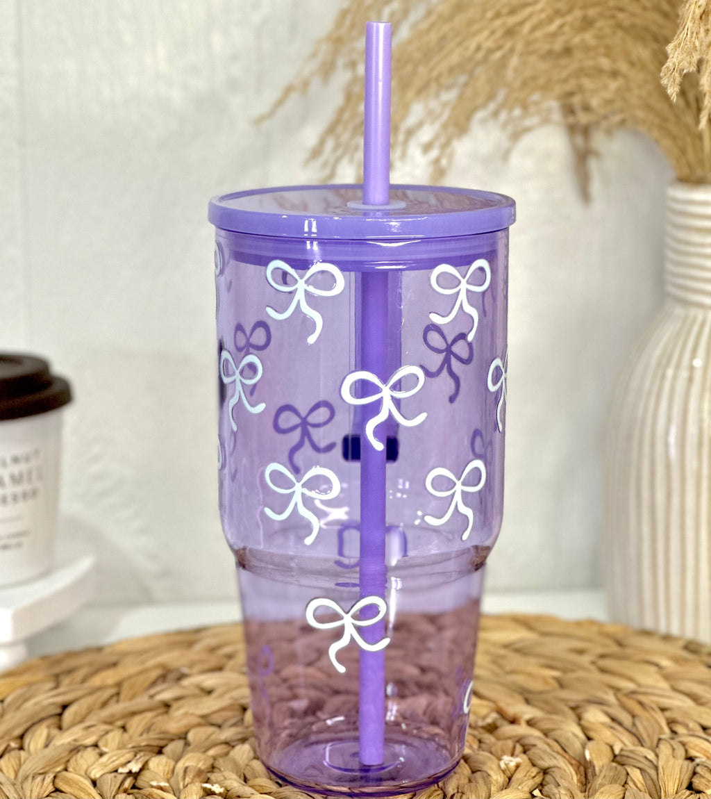 Coquette White Bows Plastic Cup