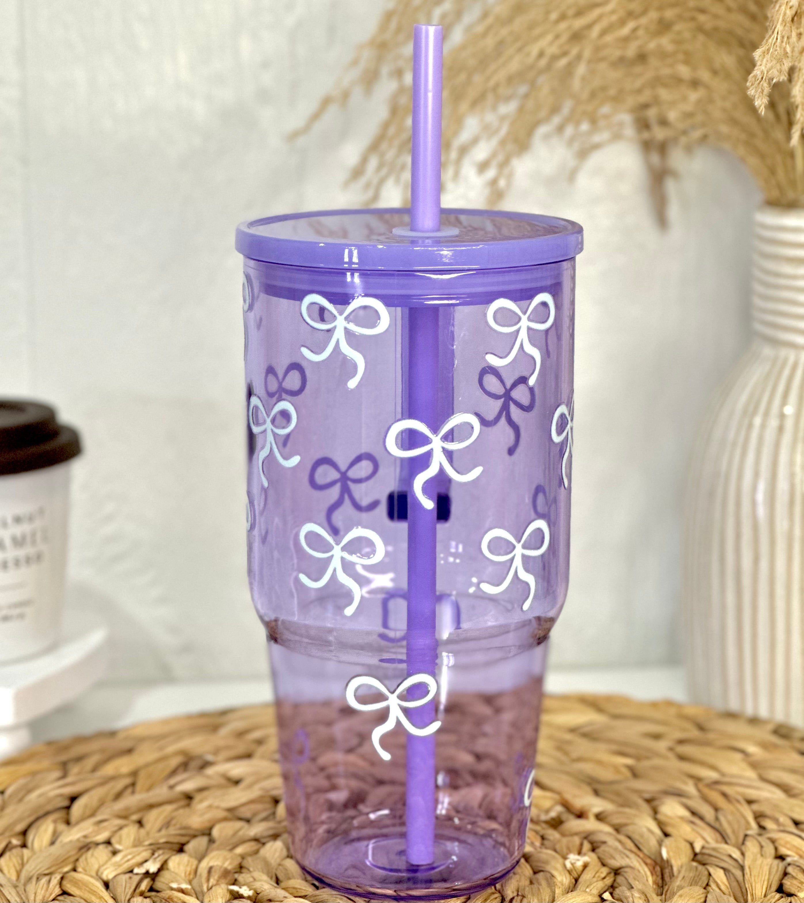 Coquette White Bows Plastic Cup