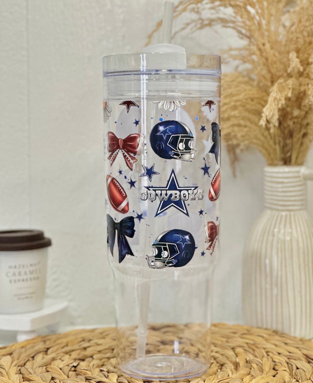 Dallas Girly Football Plastic Cup With Handle