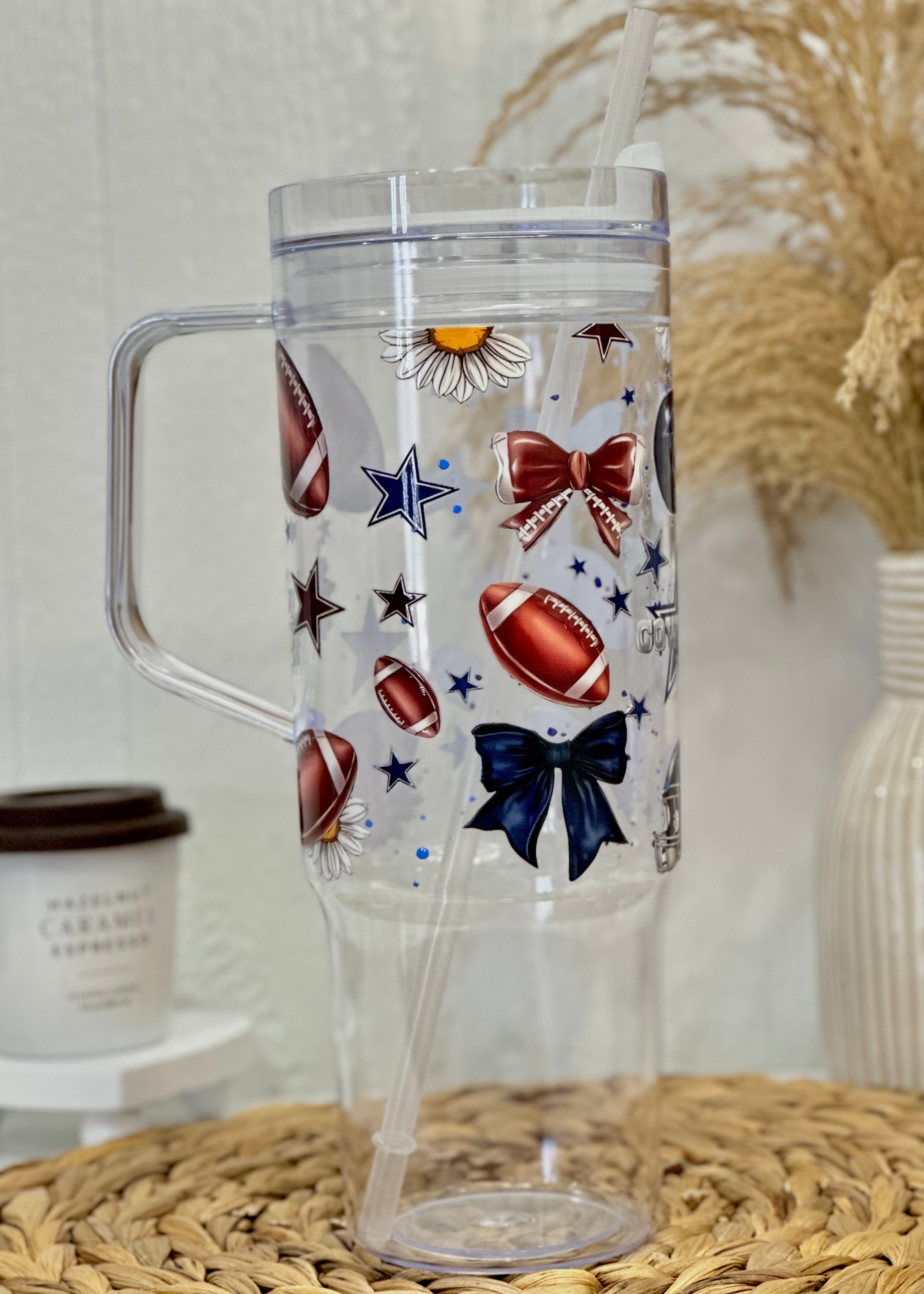 Dallas Girly Football Plastic Cup With Handle
