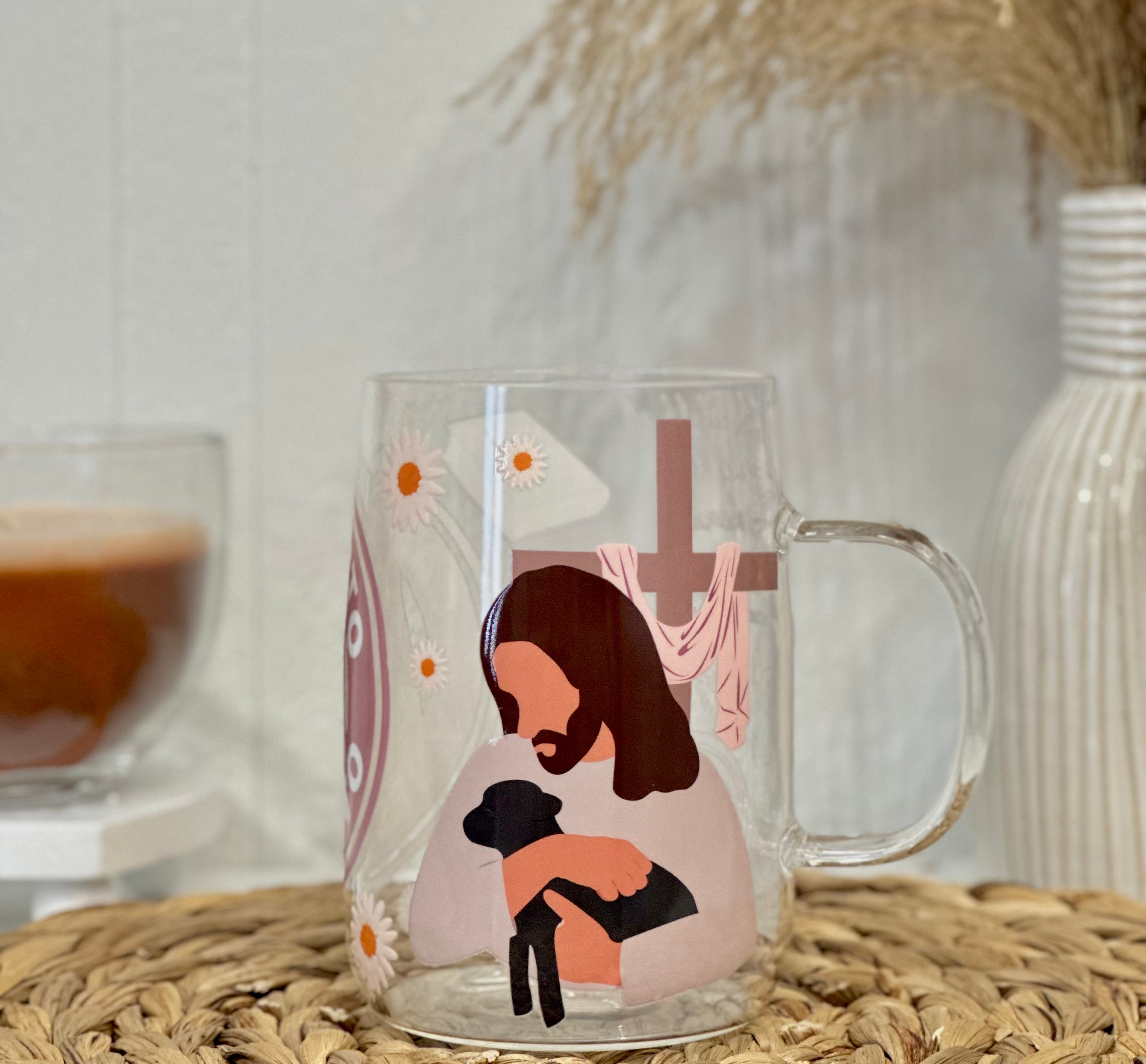 Cafecito & Jesusito Glass Mug