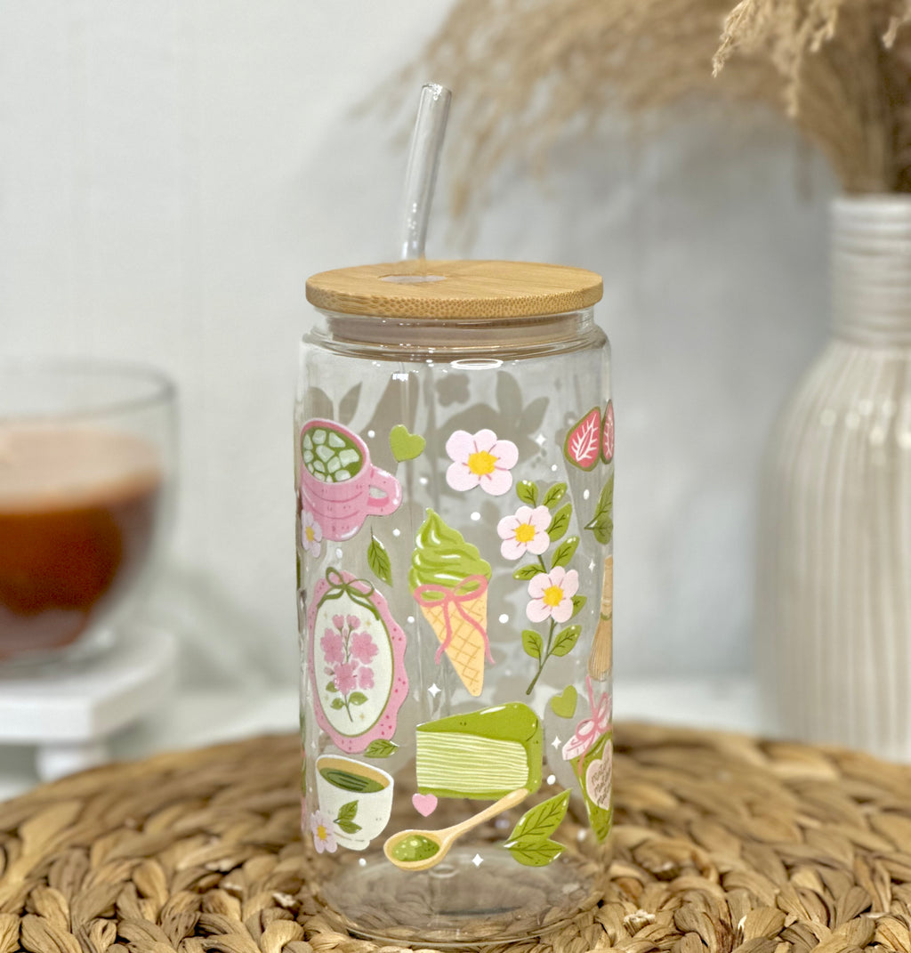 Matcha Lover Glass Cup
