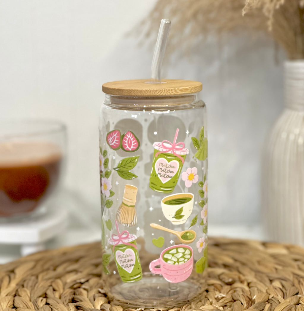 Matcha Lover Glass Cup