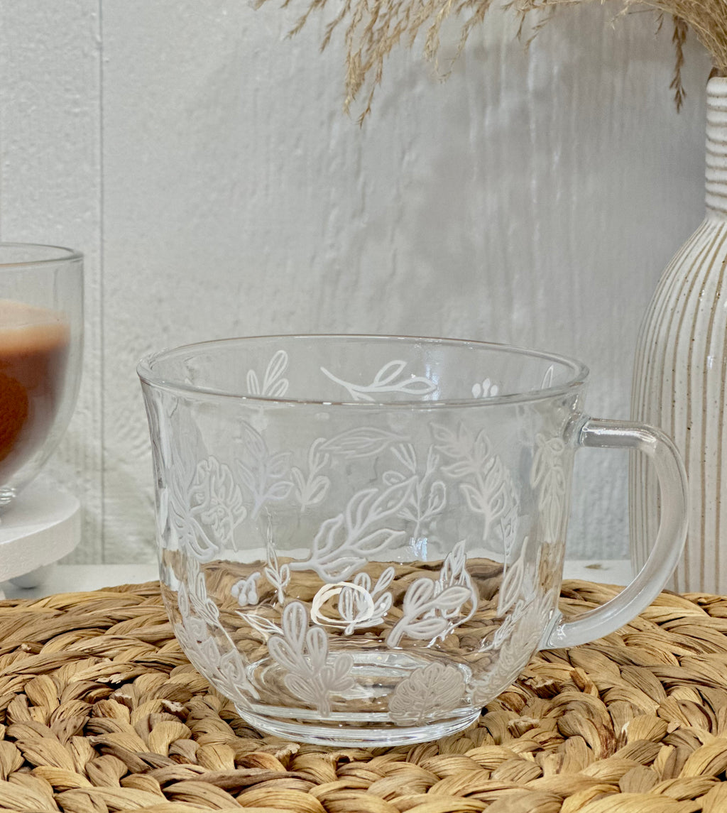 White Floral Coffee Mug