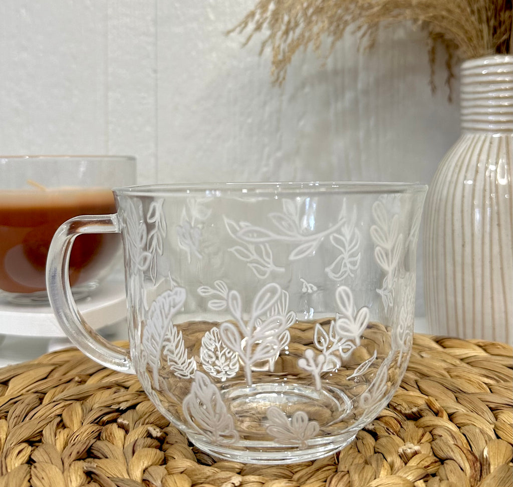 White Floral Coffee Mug
