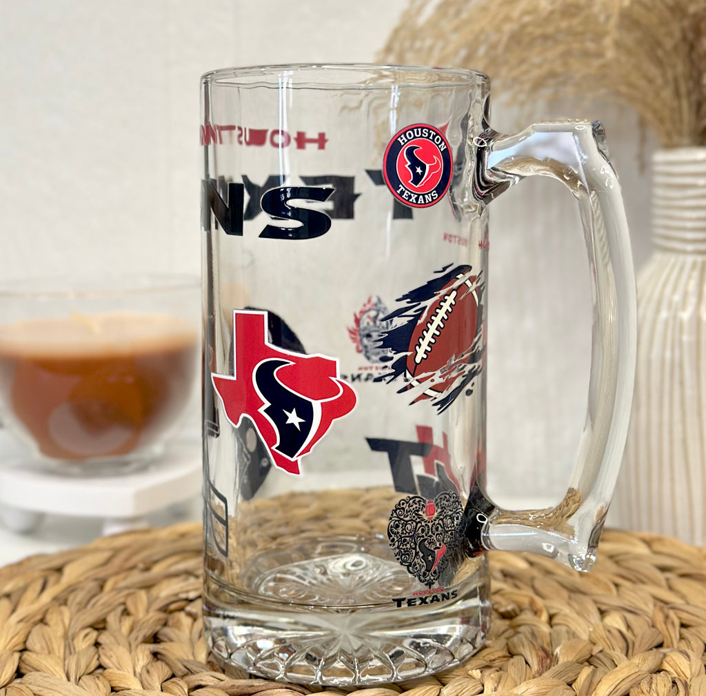 H Texans Football Beer Mug