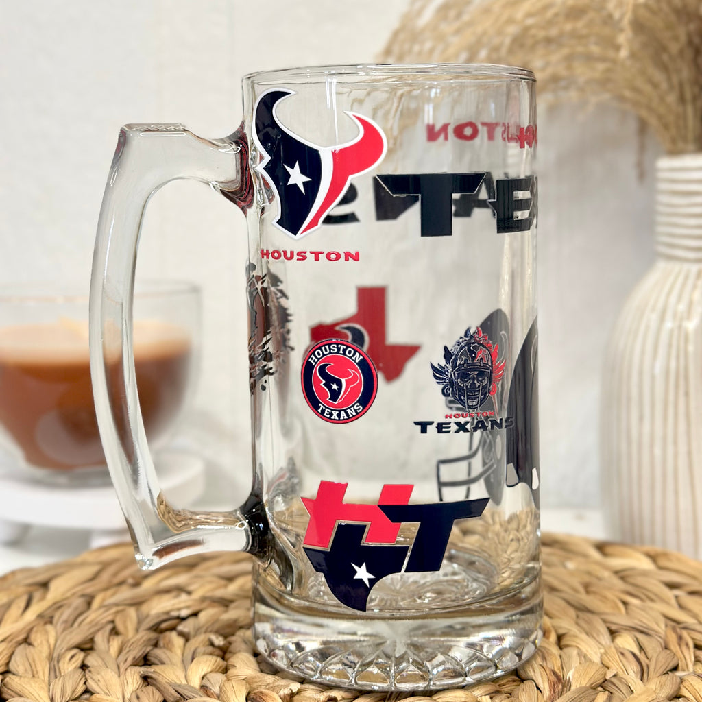 H Texans Football Beer Mug