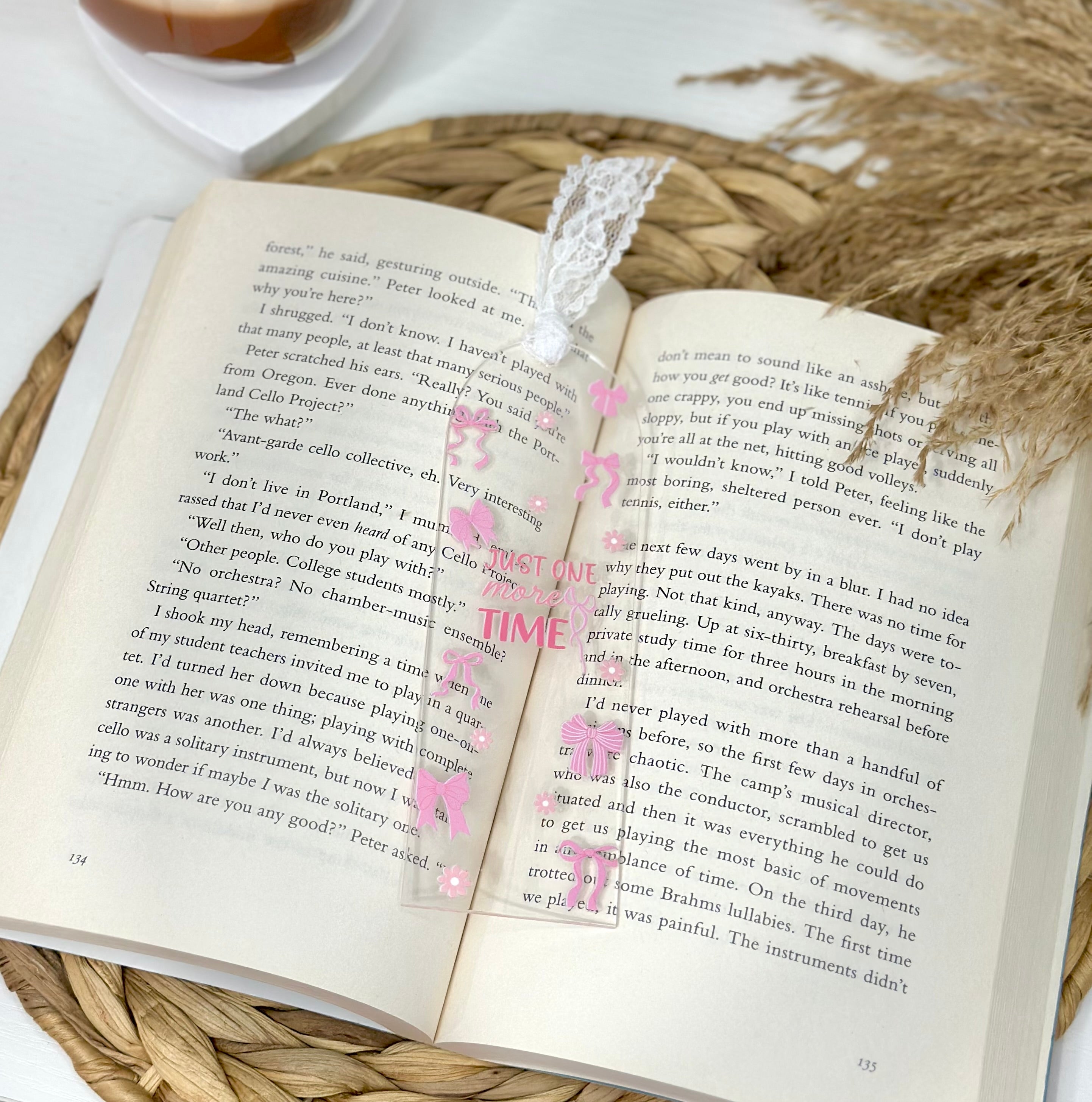 Just One More Time Coquette Girly Bookmark