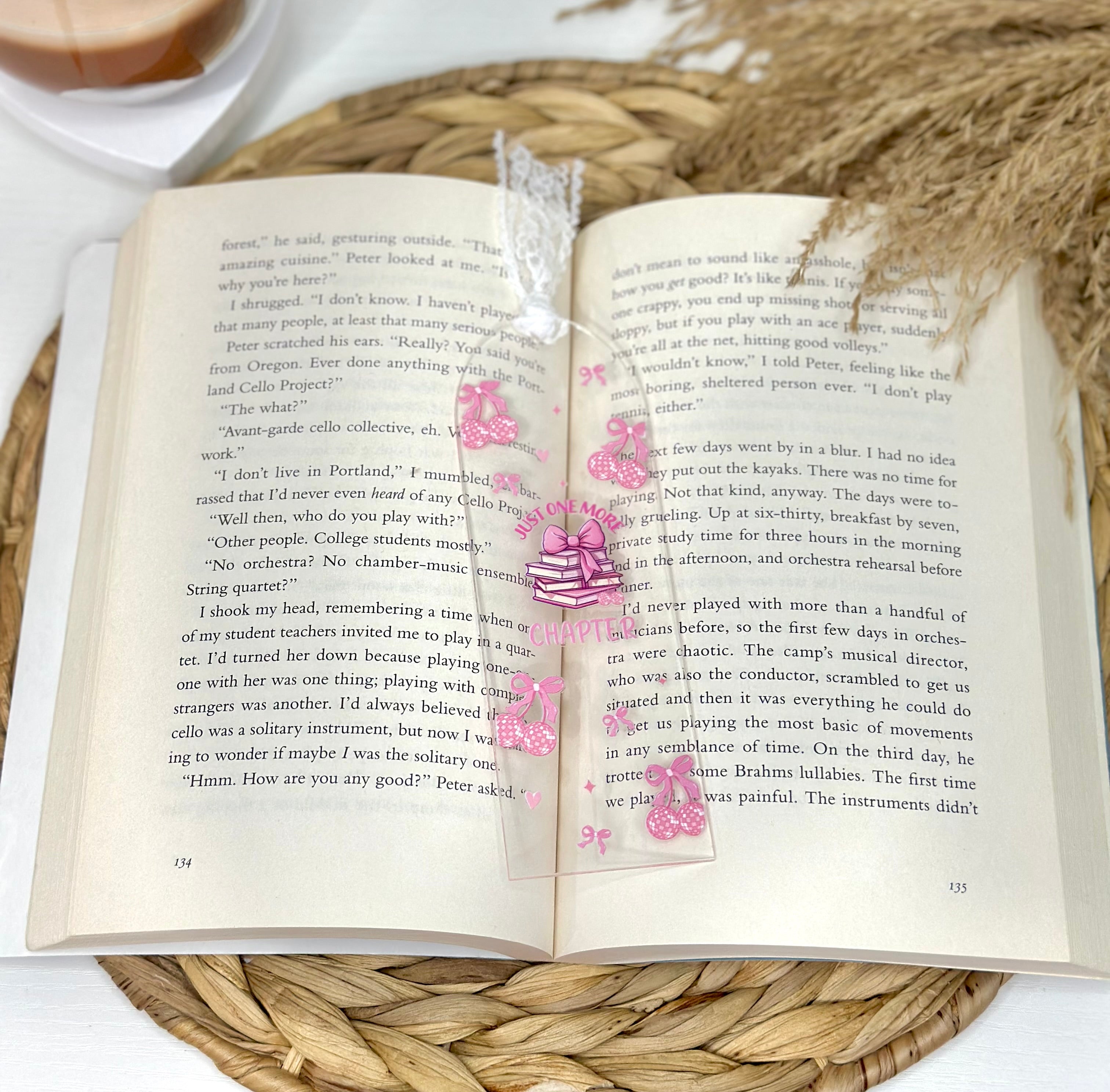 Just One More Chapter Coquette Girly Bookmark