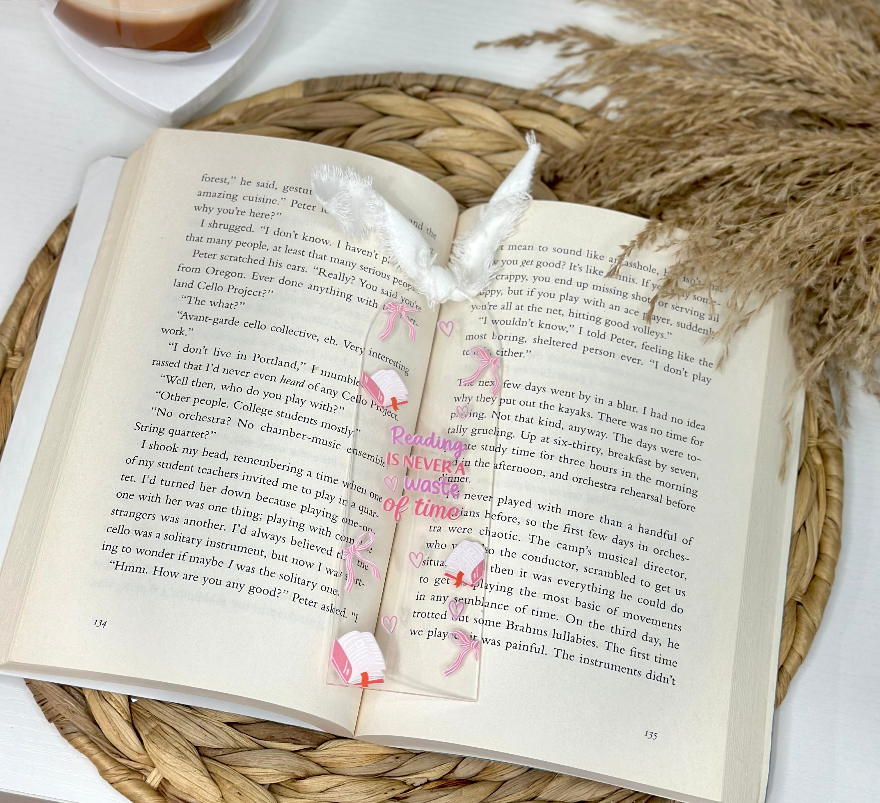 Reading Is Never A Waste Of Time Coquette Bookmark