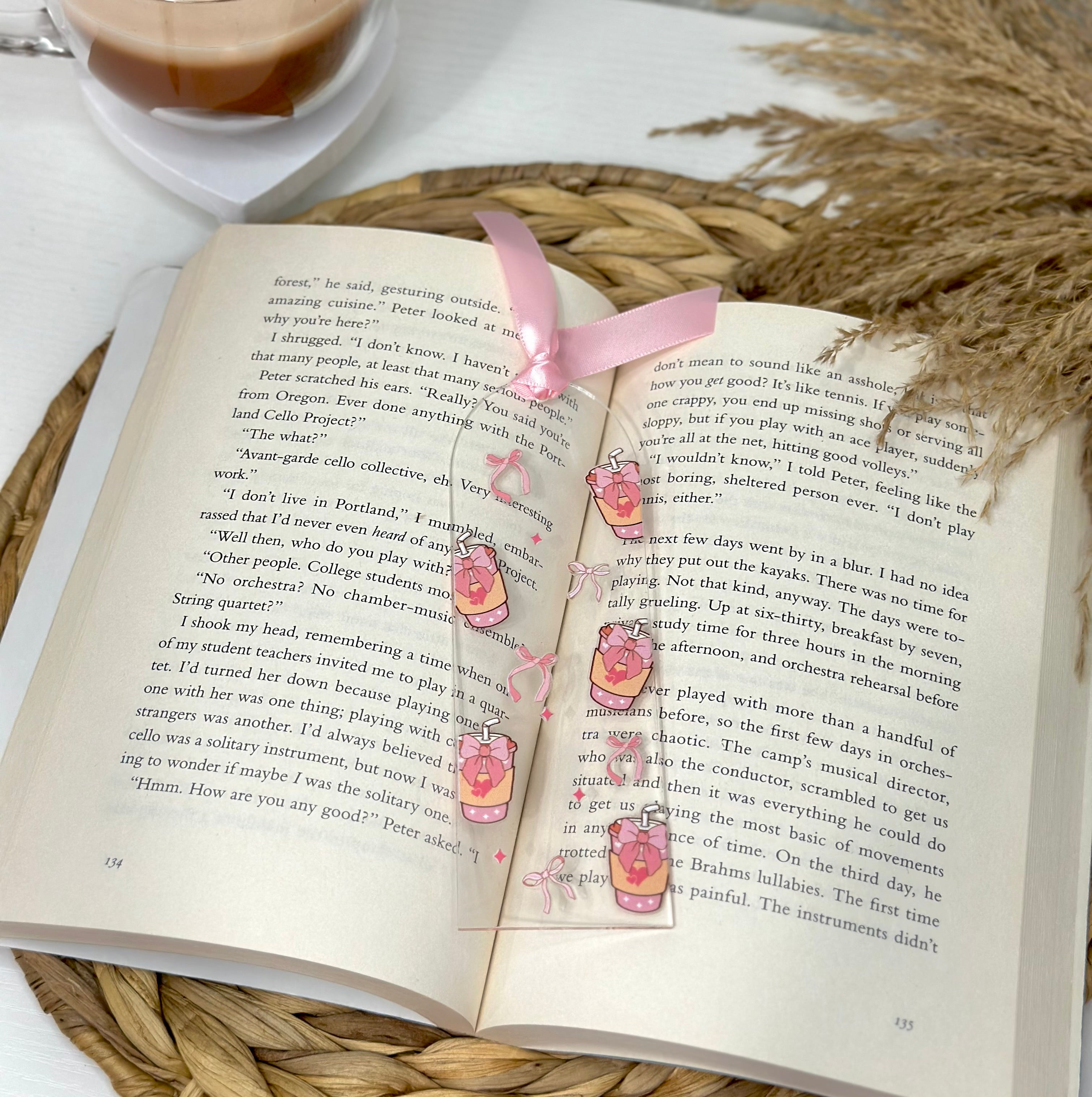 Coffee Coquette Bows Bookmark
