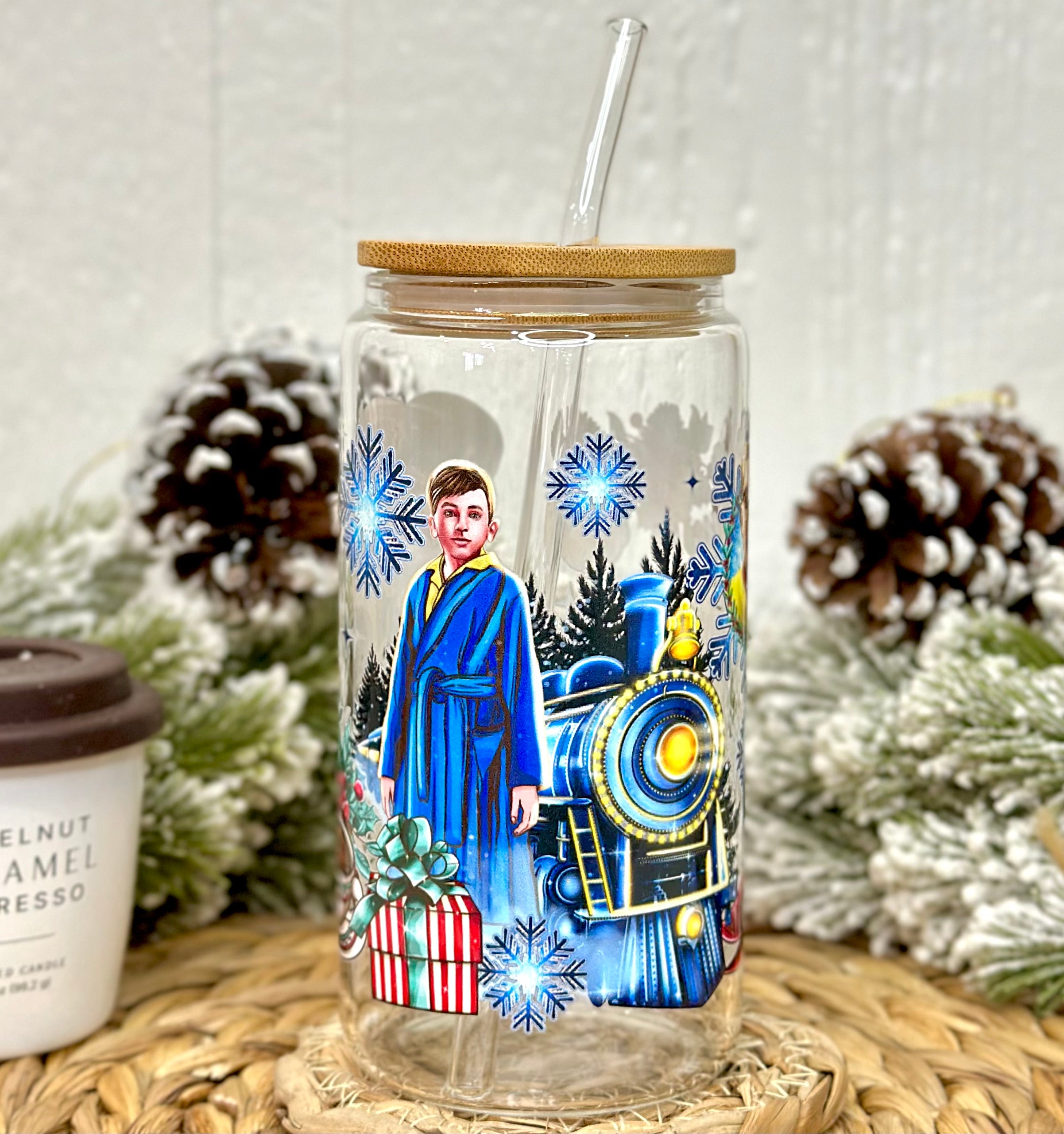 Christmas Polar Express Glass Cup