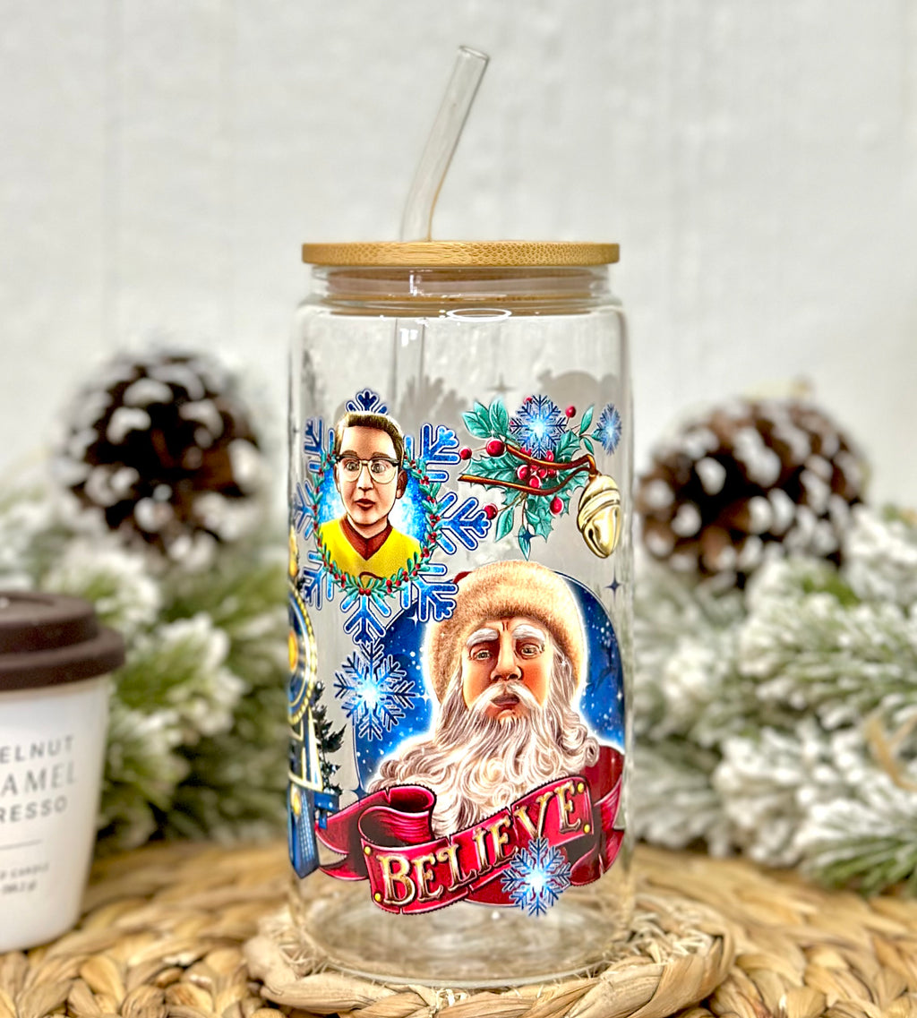 Christmas Polar Express Glass Cup