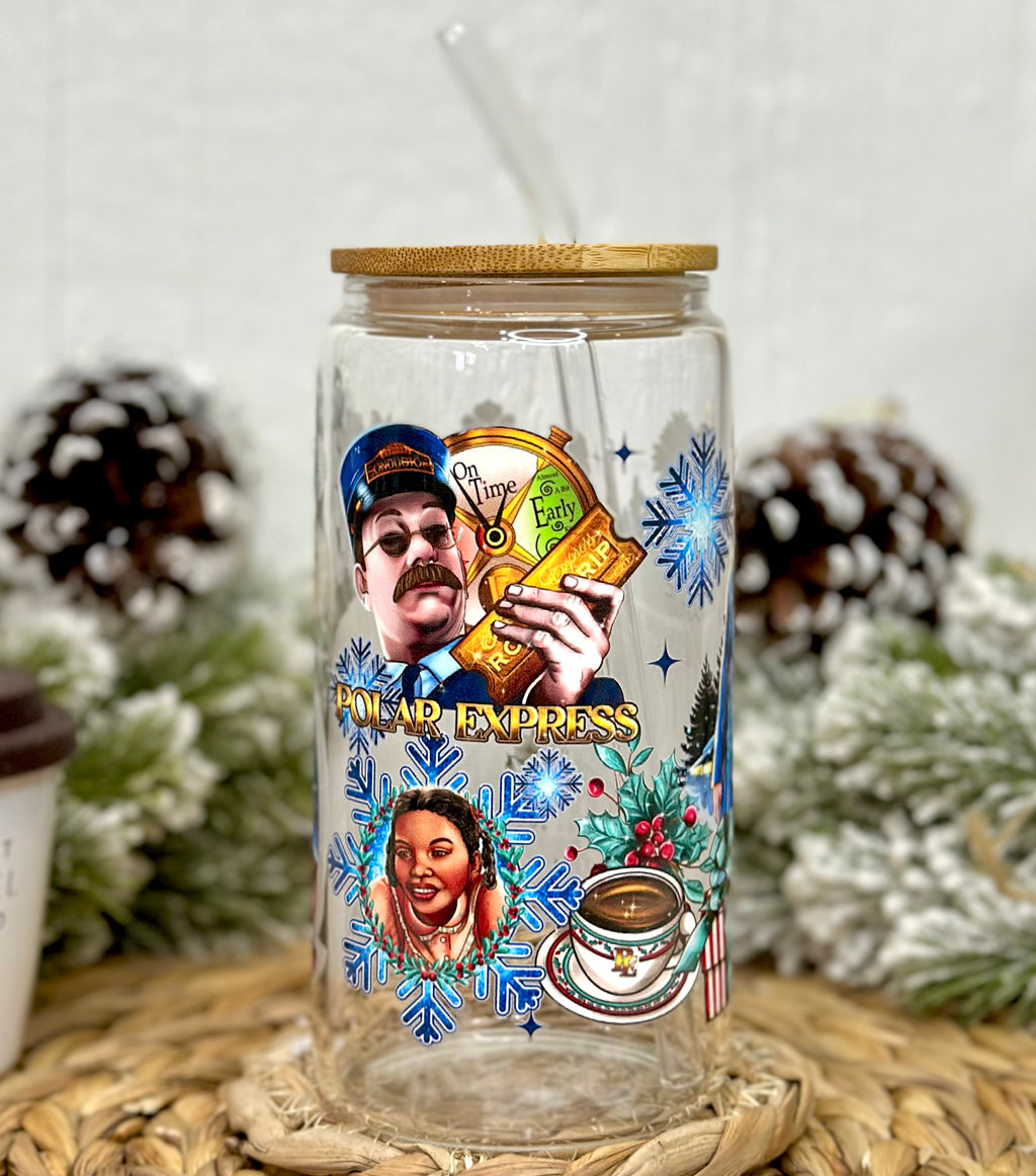 Christmas Polar Express Glass Cup