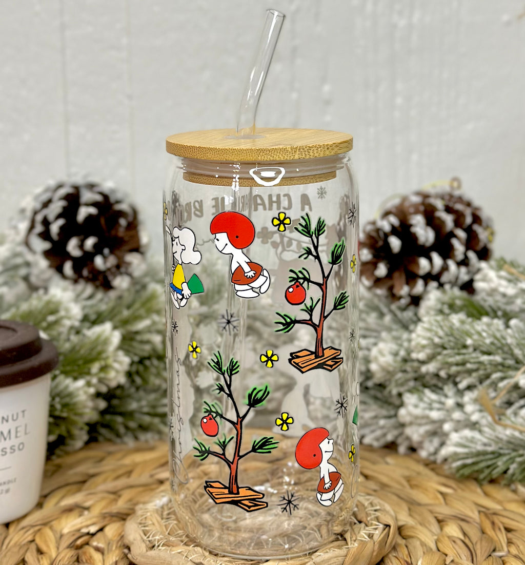 Charlie B & Snoop Christmas Glass Cup