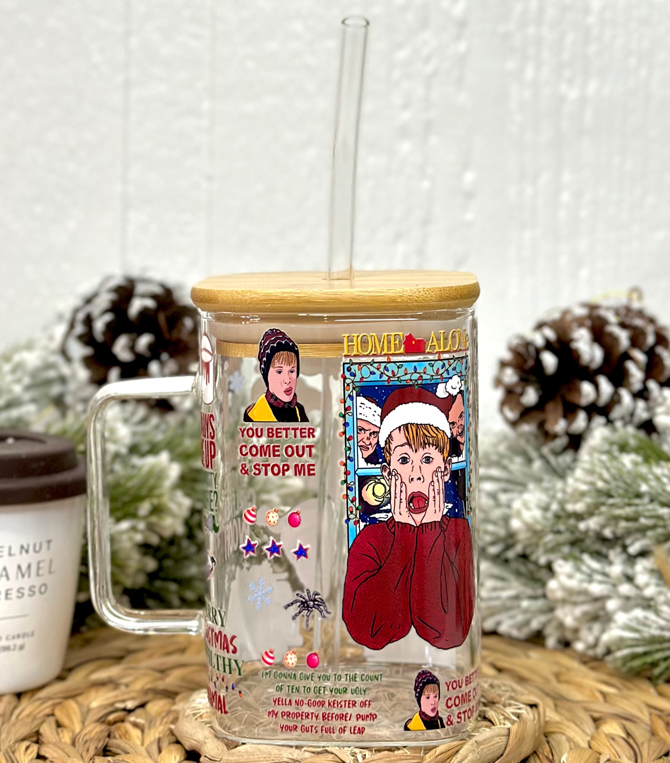 Home Alone Christmas Glass Cup