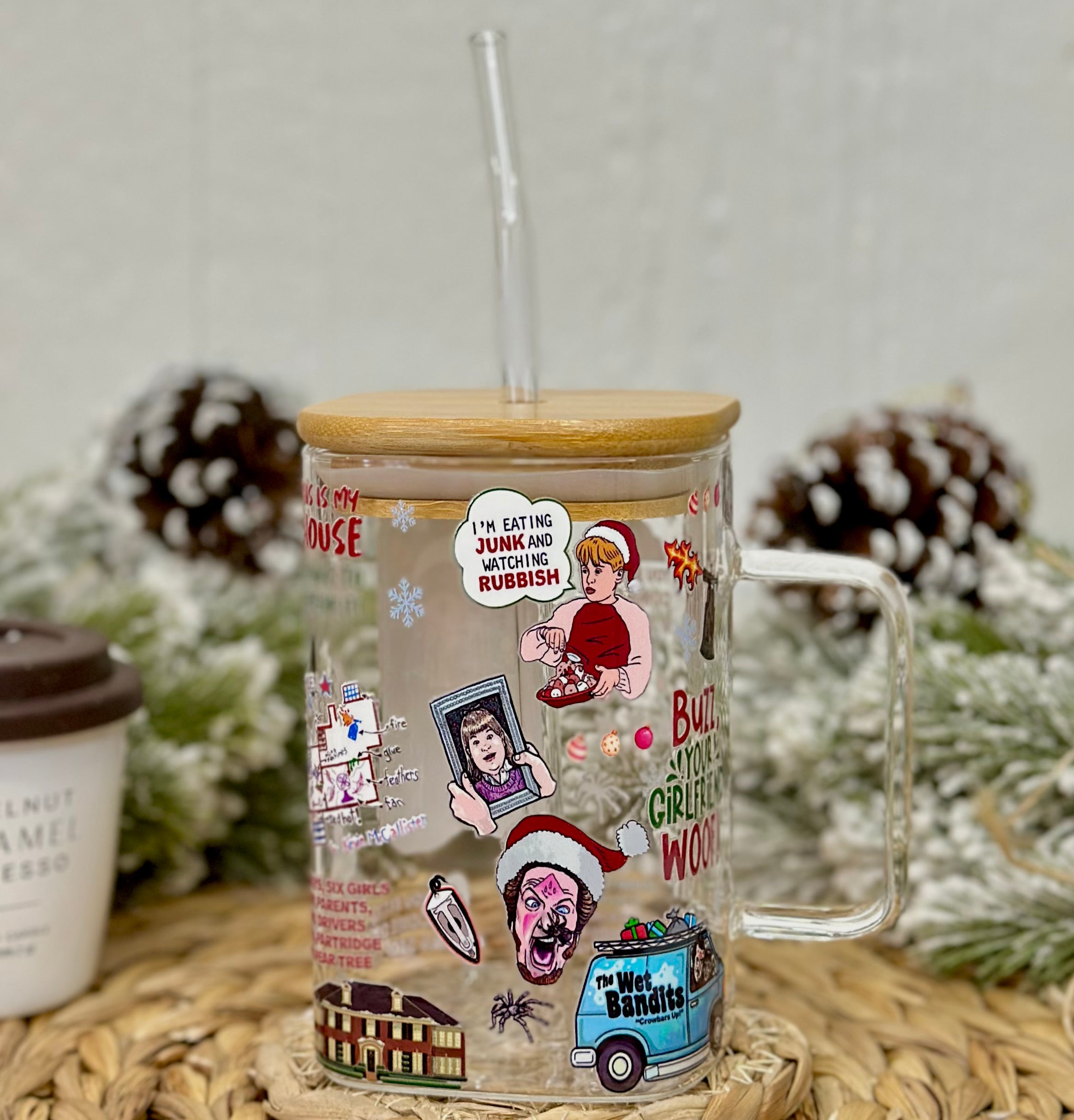 Home Alone Christmas Glass Cup
