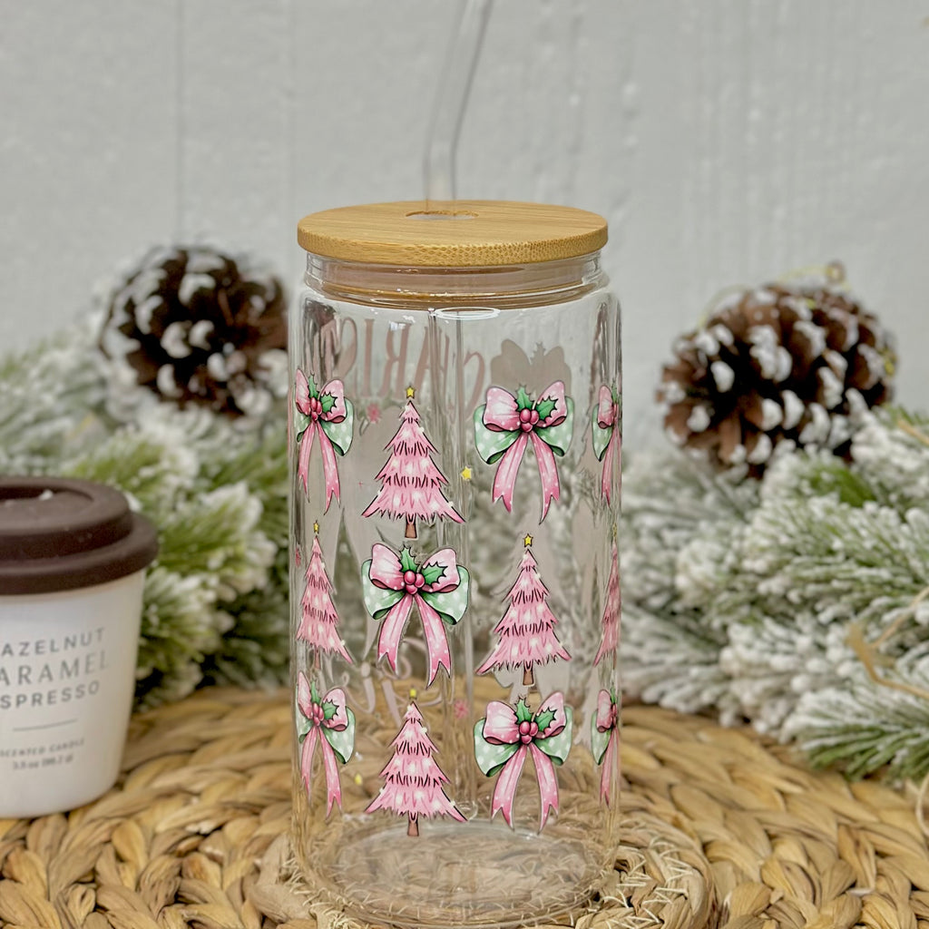 Christmas Girly Glass Cup